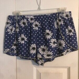 VICTORIA'S SECRET Small Blue Yellow White Daisy Sleep Shorts Loungewear Comfy